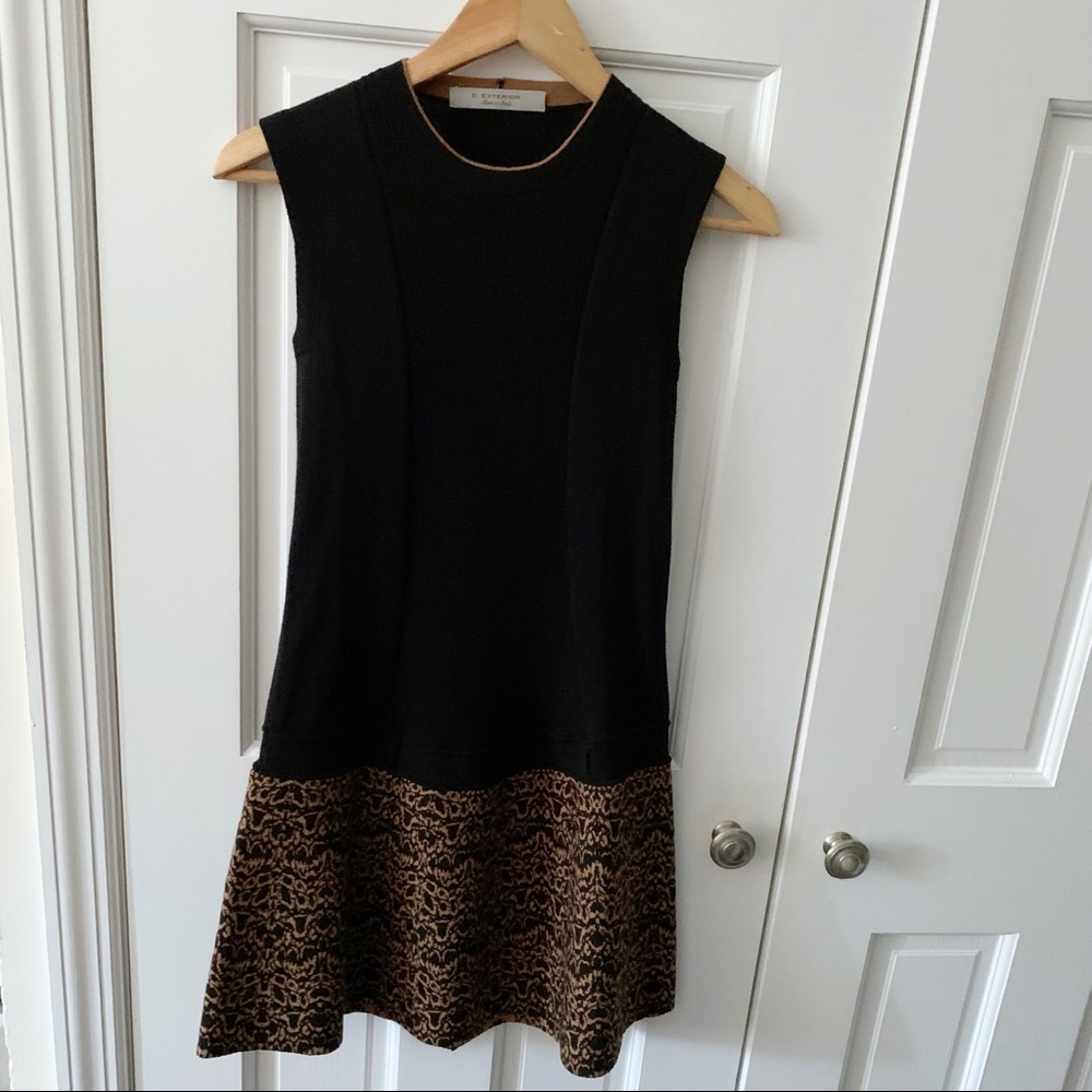 D. Exterior Wool-blend Colorblock Dress